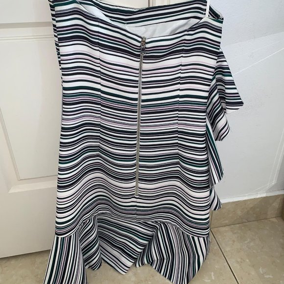 By Johnny Briath Stripe Frill Mini Dress - Picture 4 of 7